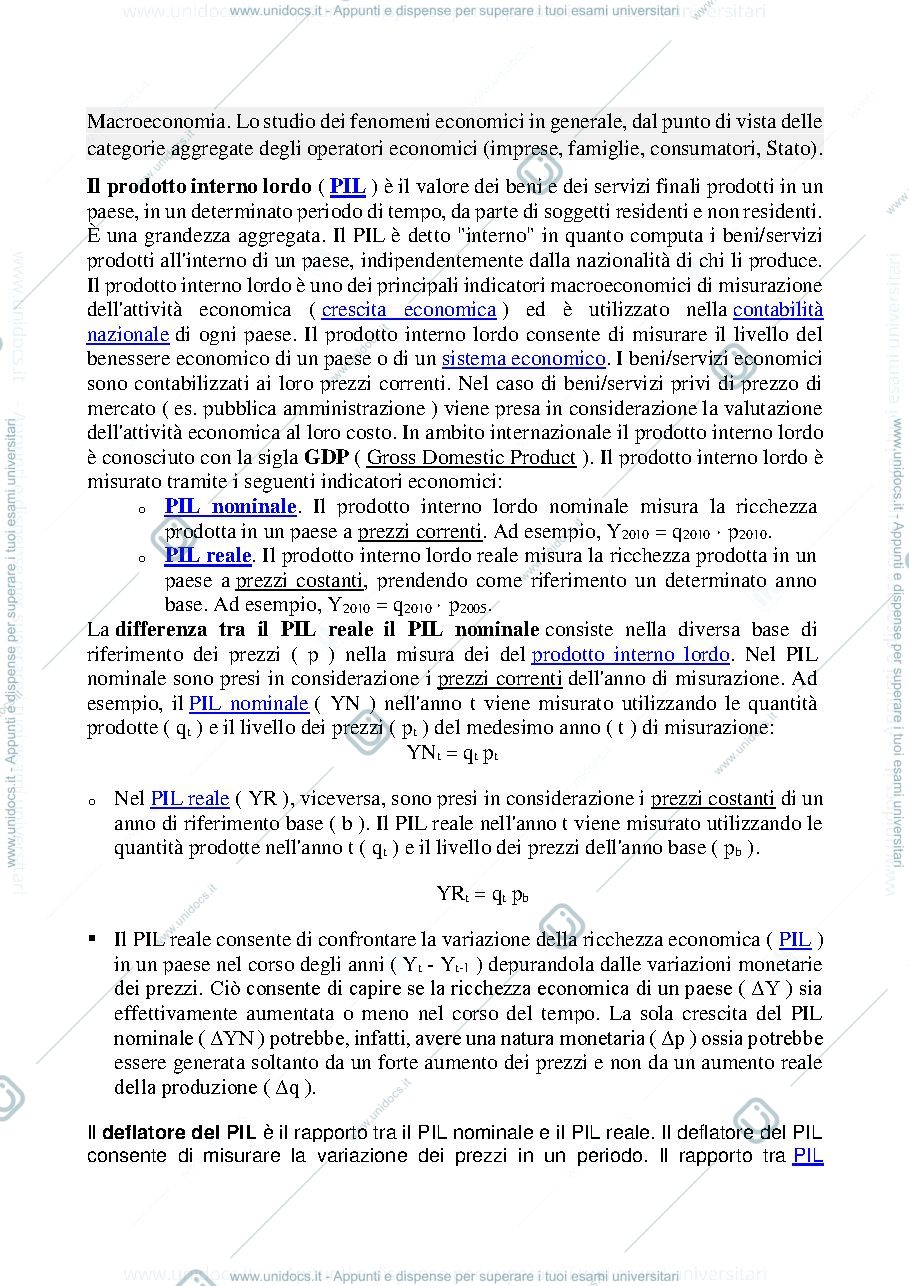 Anteprima pagina 2 — APPUNTI DI MACROECONOMIA