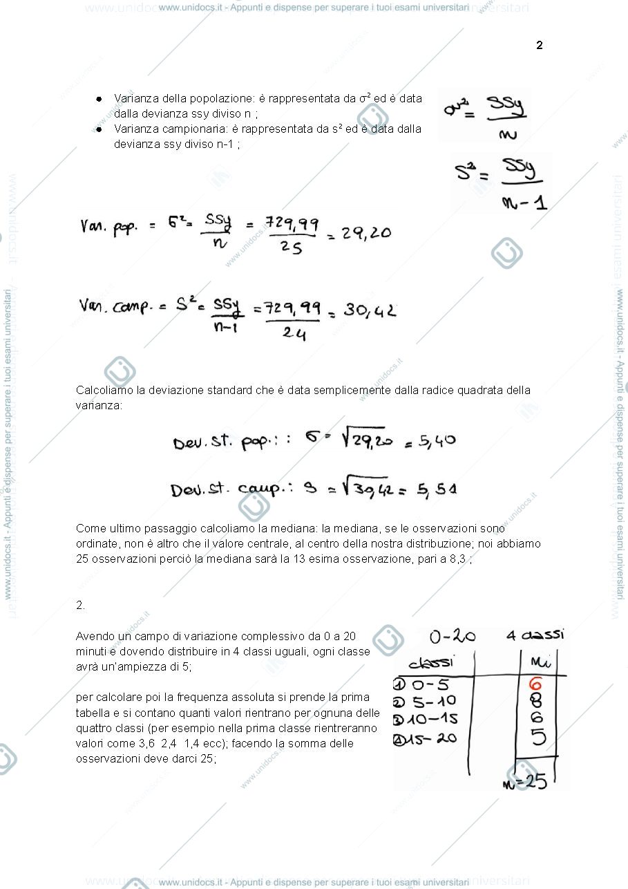 Anteprima pagina 2 — Trascrittura ESERCITAZIONI DI STATISTICA