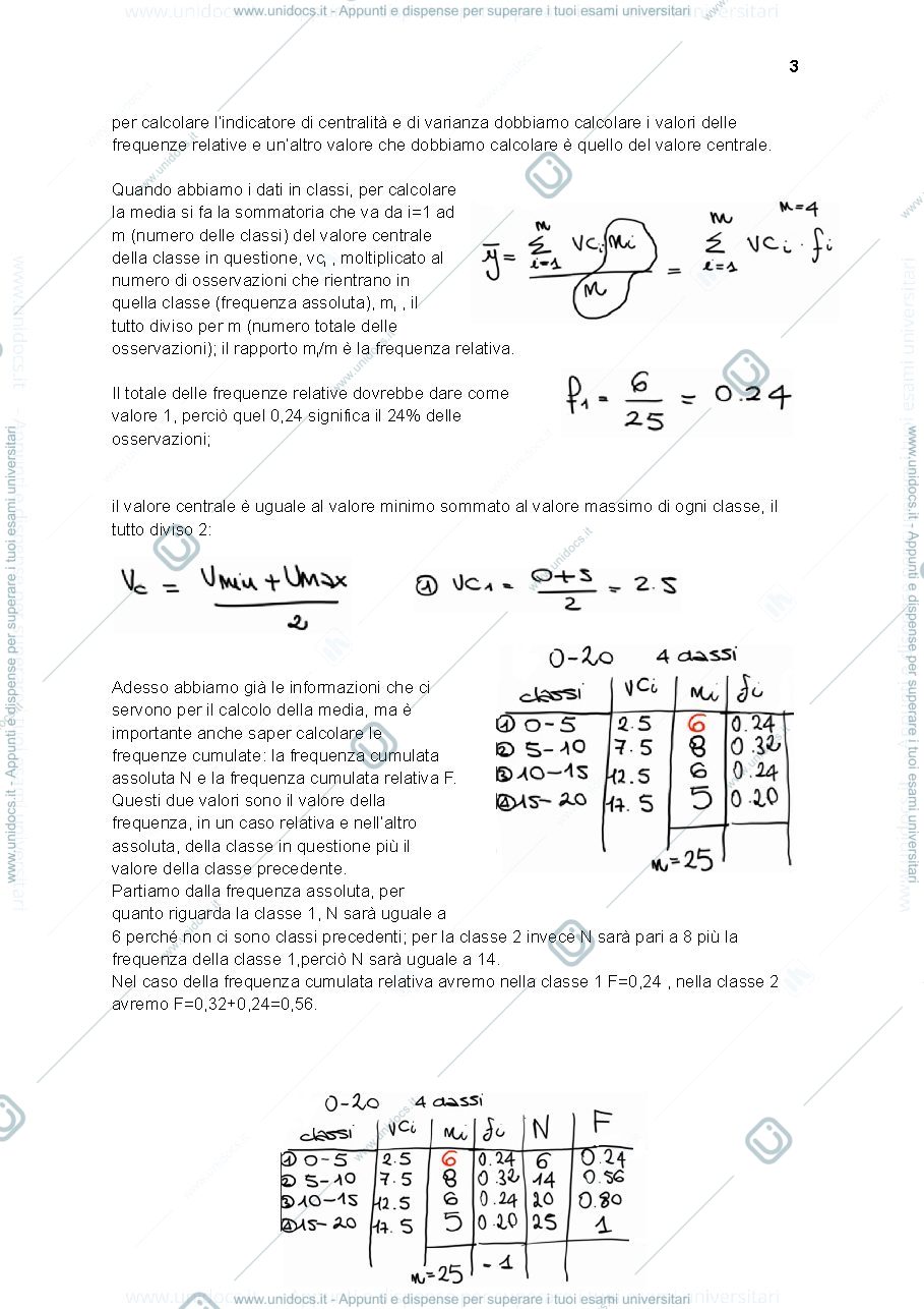 Anteprima pagina 3 — Trascrittura ESERCITAZIONI DI STATISTICA