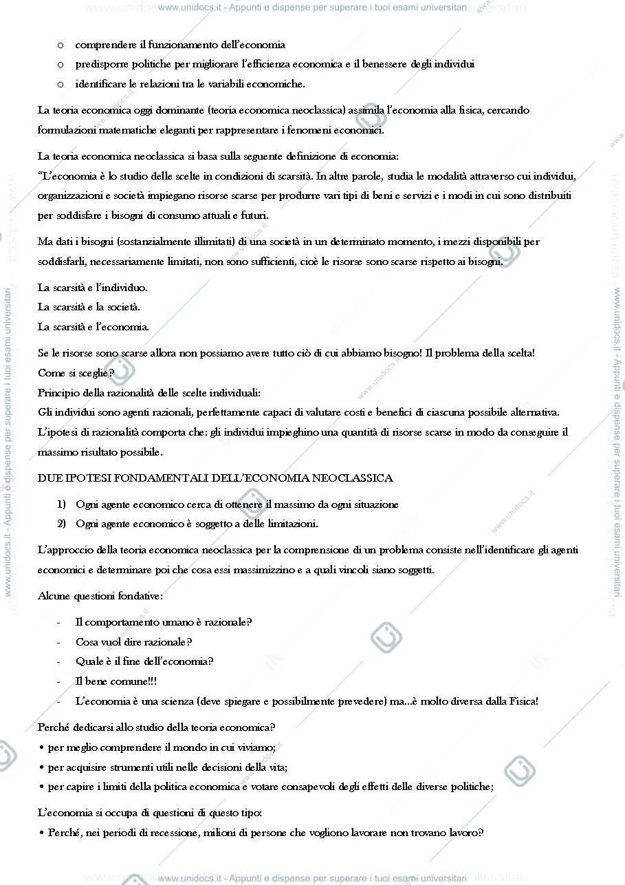 Anteprima pagina 2 — lezione 1 economia