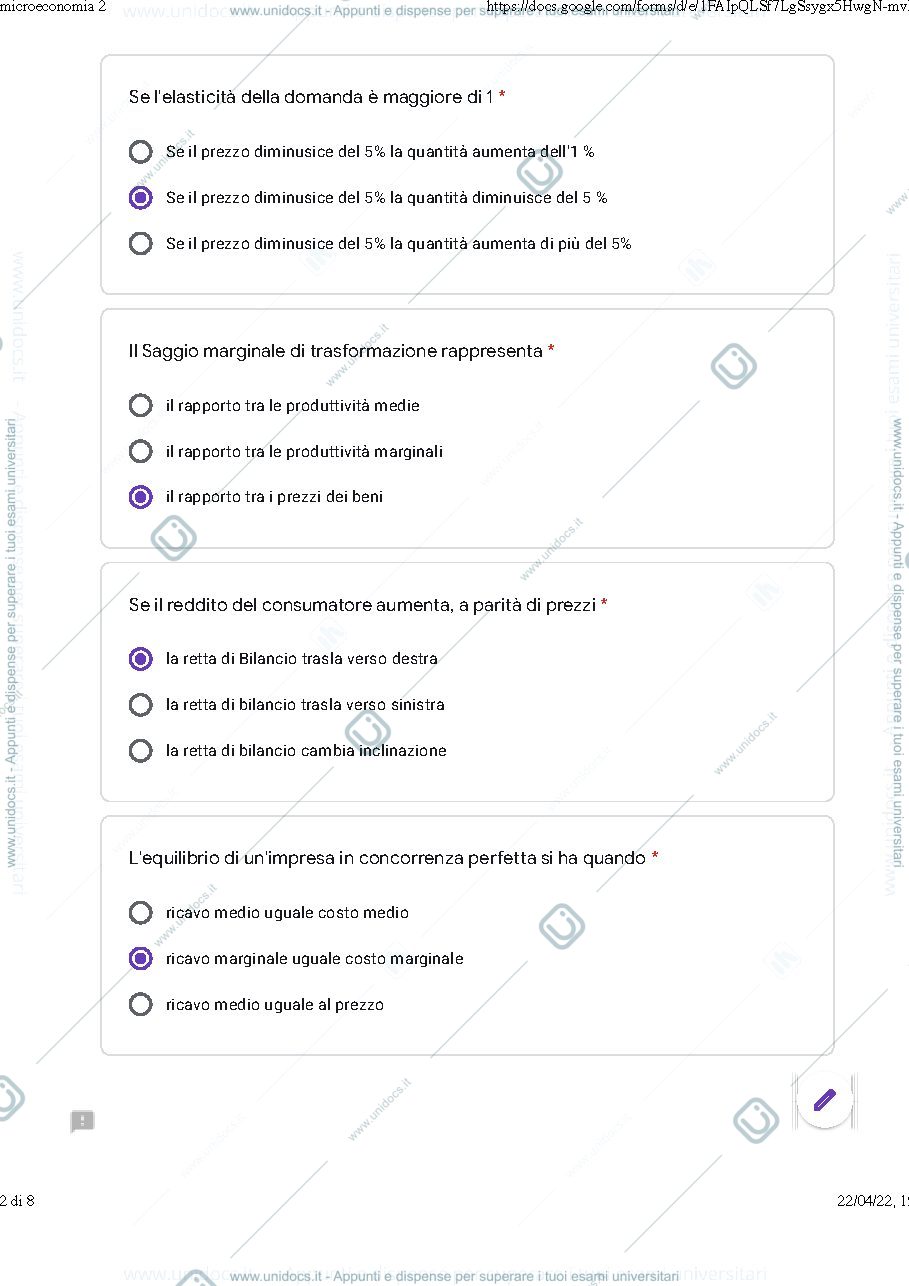 Anteprima pagina 2 — esonero microeconomia