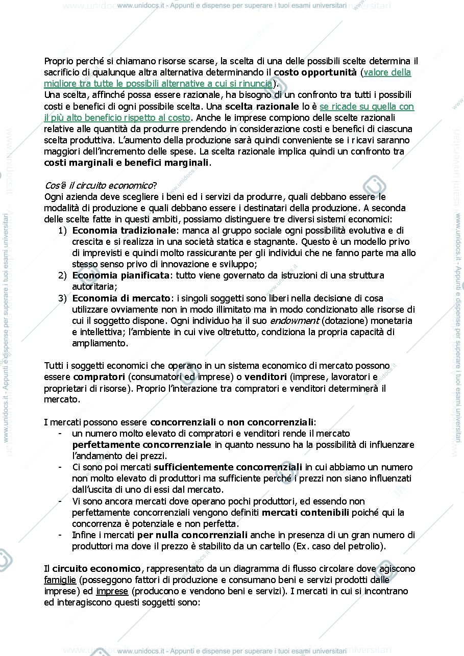 Anteprima pagina 2 — Riassunto microeconomia