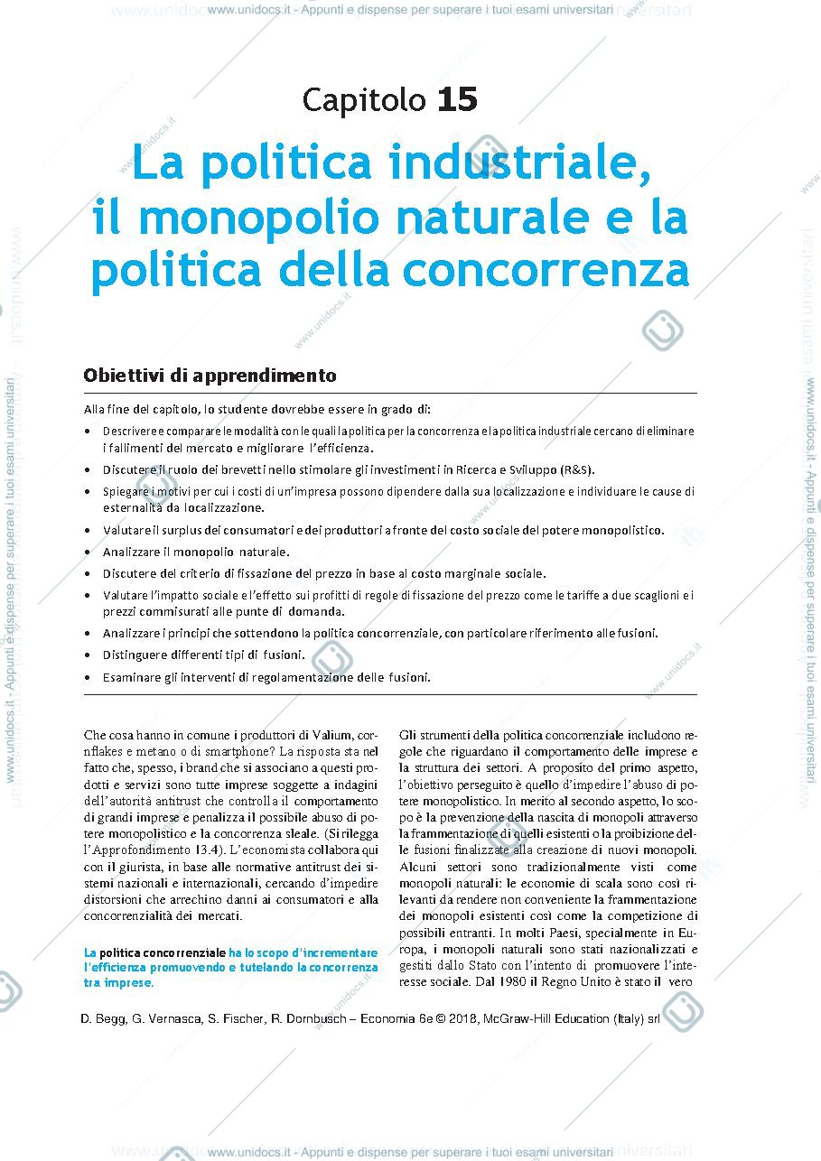 Anteprima pagina 1 — La politica industriale 