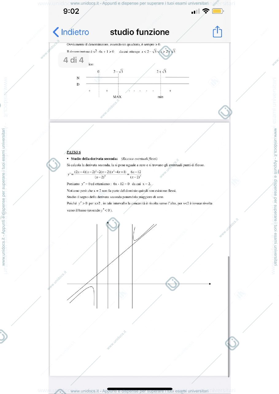 Anteprima pagina 3 — Criterio di monotonia,rapporto incrementale, derivate, integrale, studio di funzione ed asintoti 
