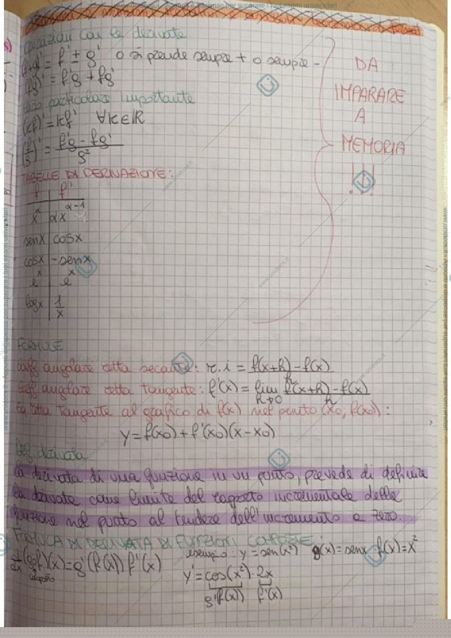 Anteprima pagina 1 — Derivata e il suo significato geometrico