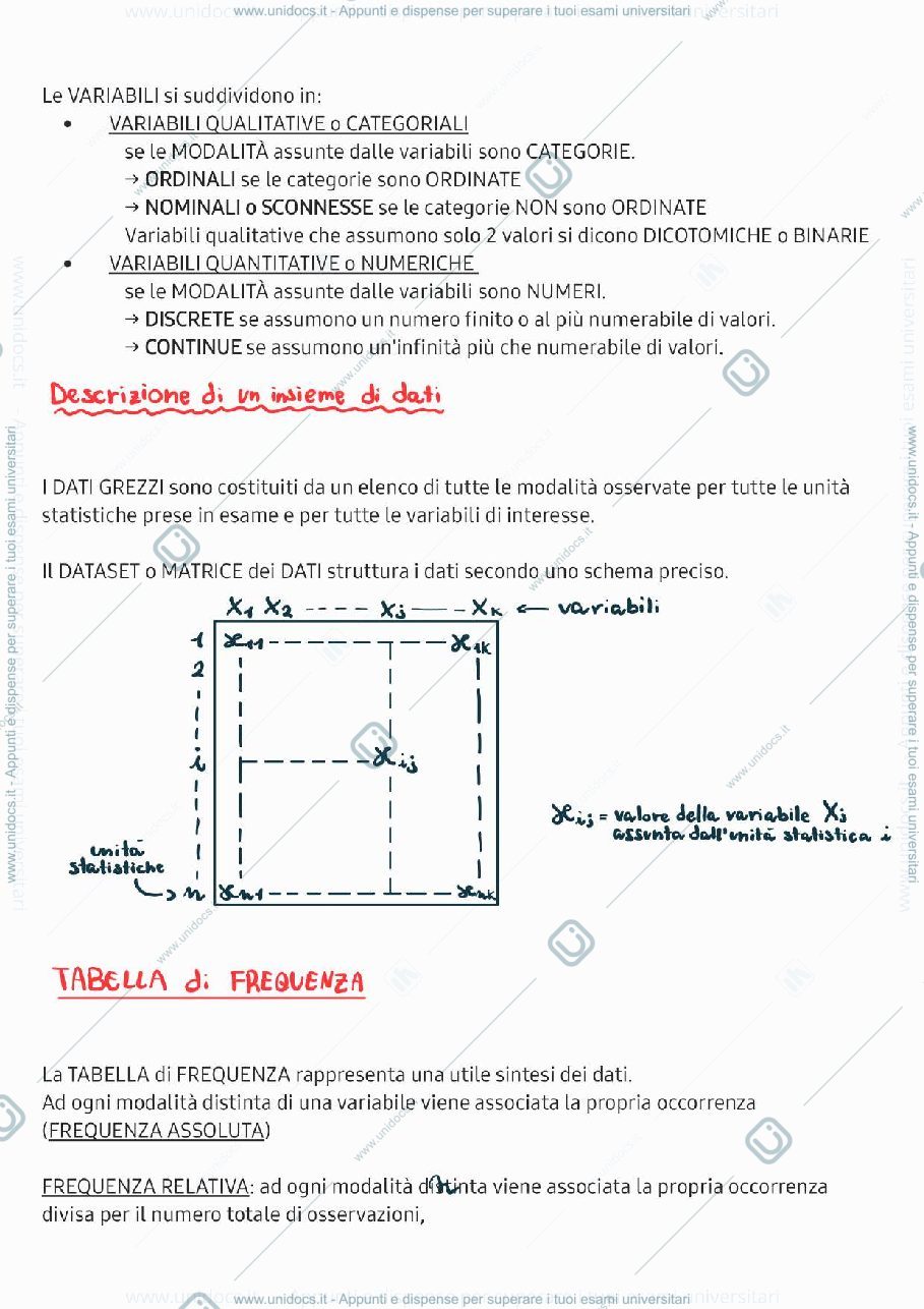 Anteprima pagina 2 — Appunti statistica