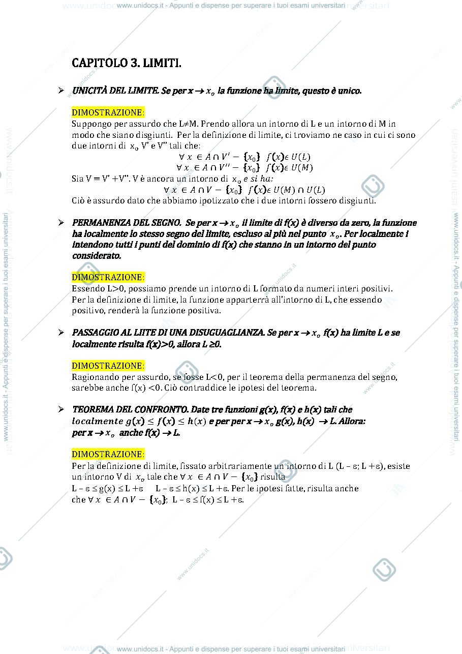 Anteprima pagina 3 — Dimostrazioni analisi 1