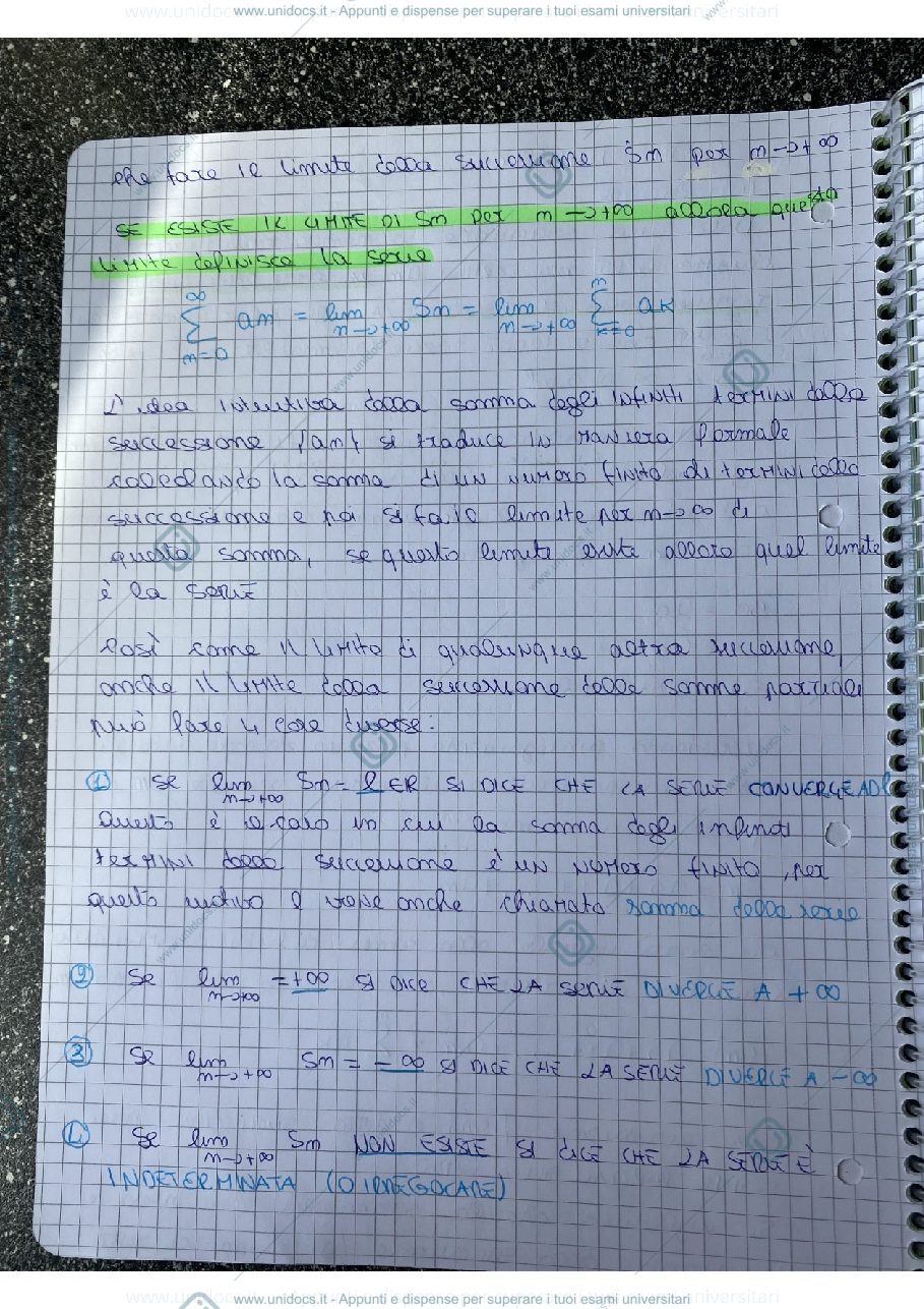Anteprima pagina 2 — Le serie numeriche