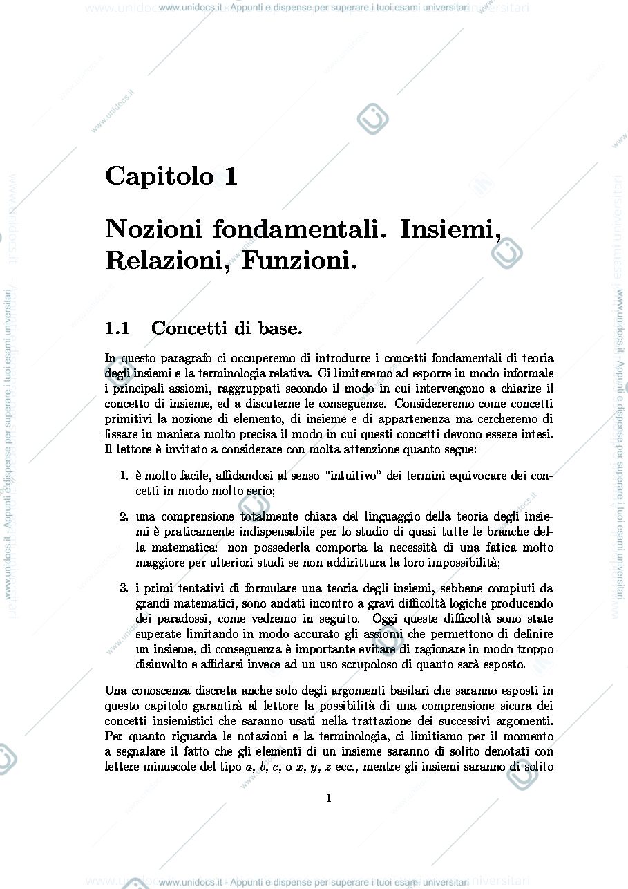 Anteprima pagina 1 — Analisi appunti