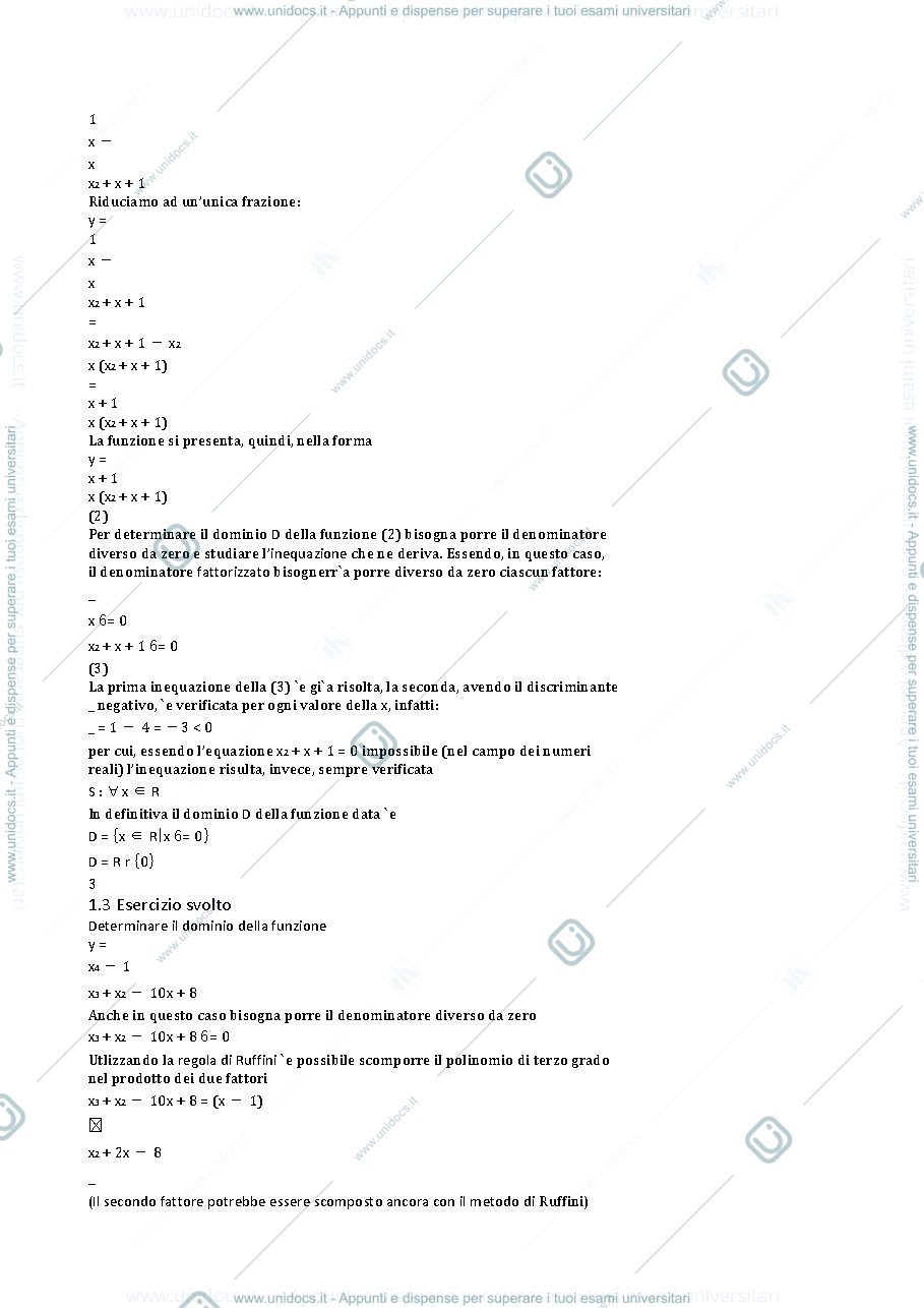 Anteprima pagina 2 — Esercizi svolti di ricerca del dominio