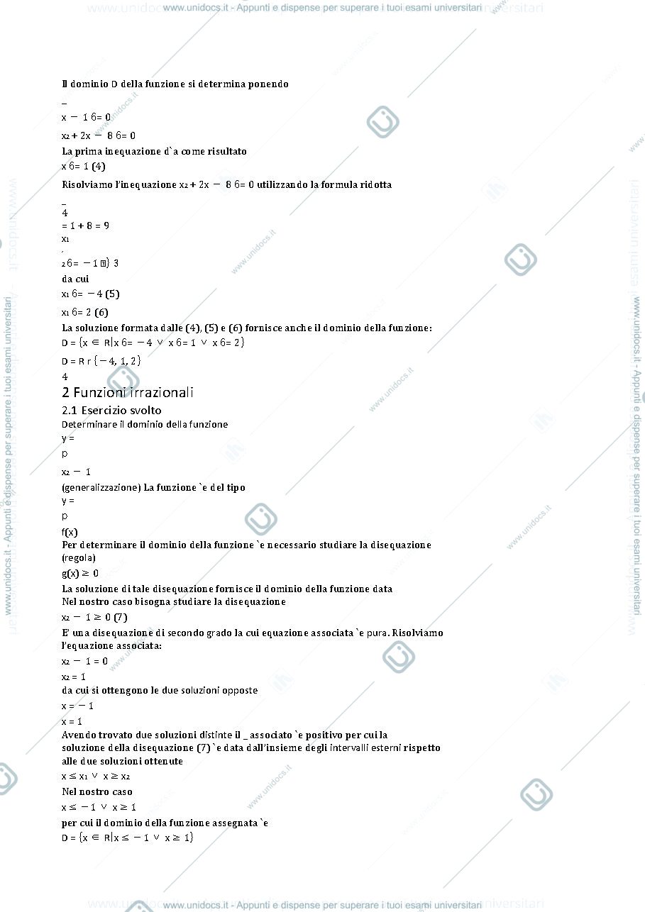 Anteprima pagina 3 — Esercizi svolti di ricerca del dominio
