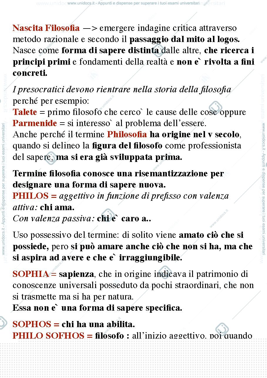 Anteprima pagina 1 — Filosofia antica 