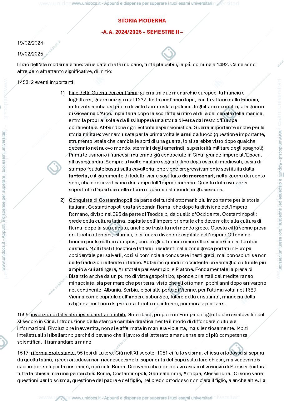 Anteprima pagina 1 — Istituzioni di storia moderna