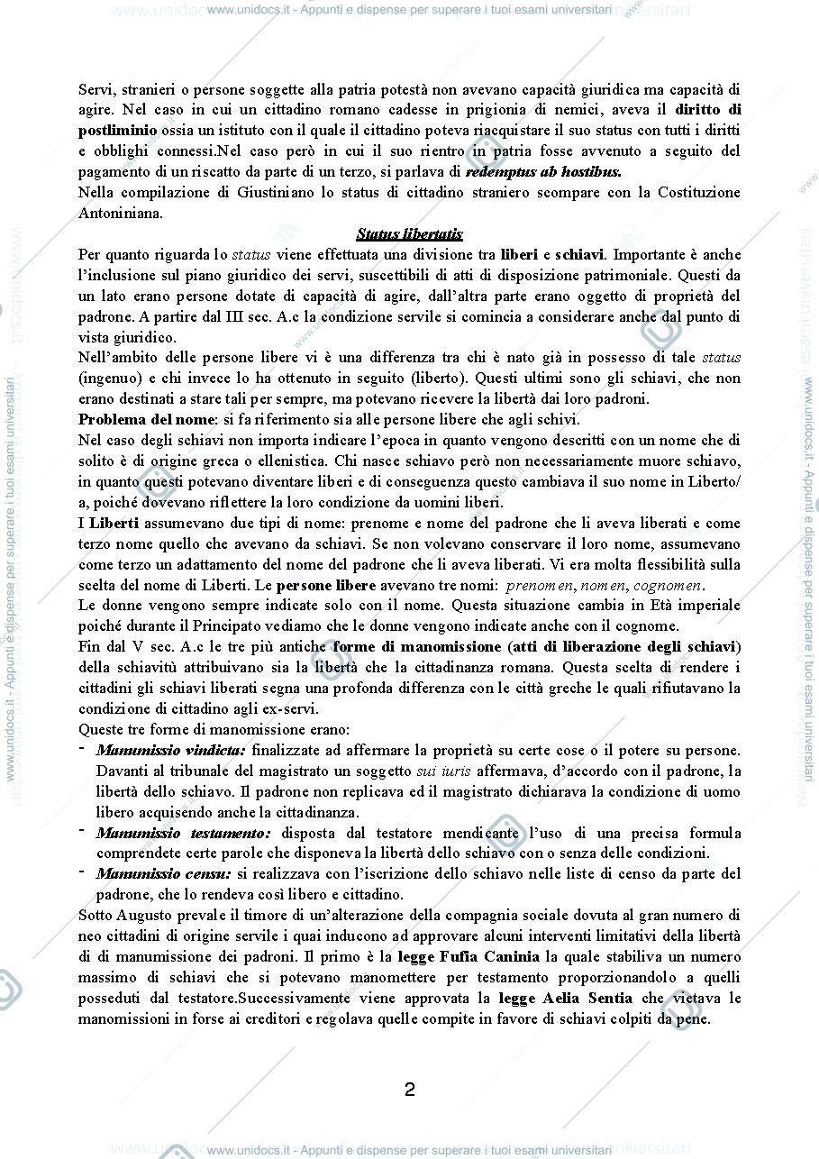 Anteprima pagina 2 — Riassunto libro Istituzioni diritto romano