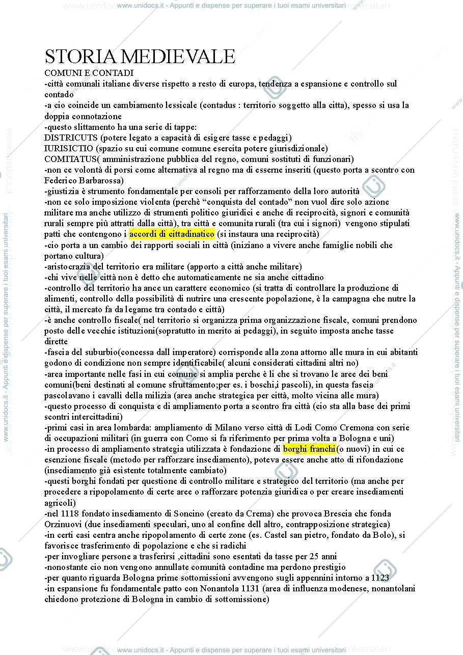 Anteprima pagina 1 — ISTITUZIONI MEDIEVALI
