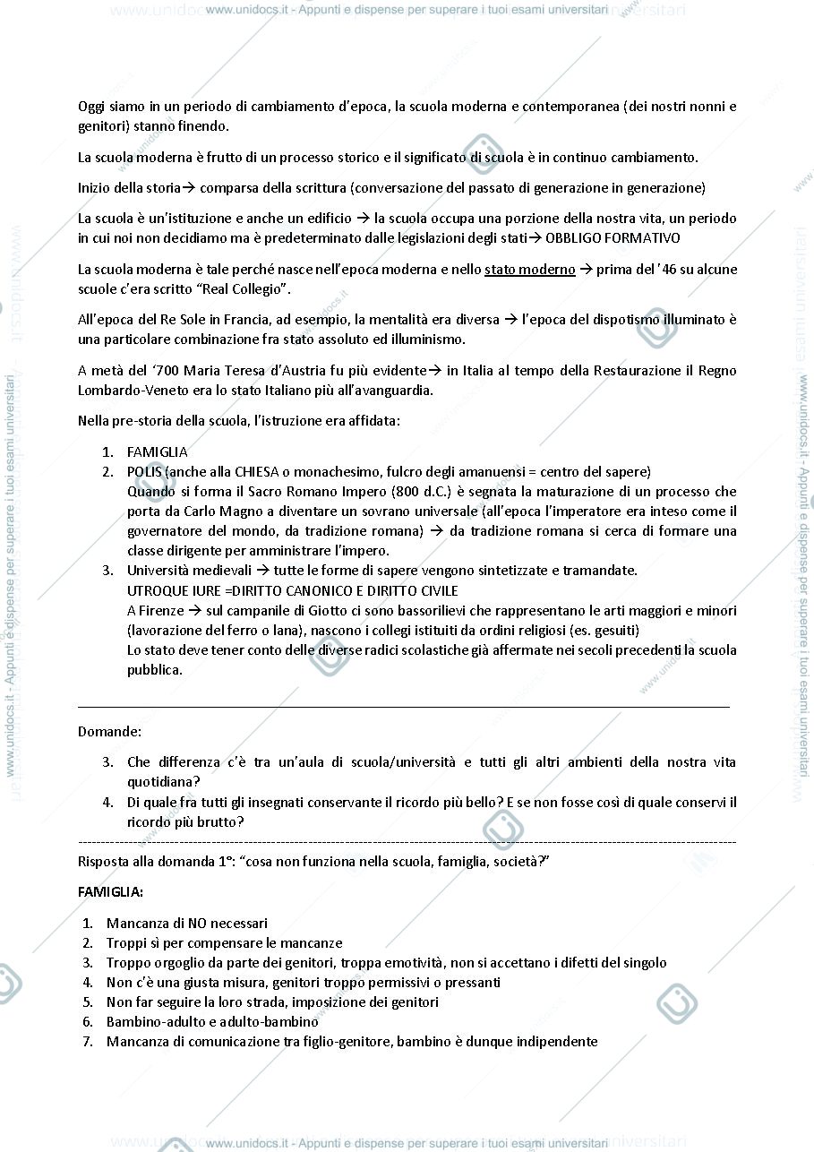 Anteprima pagina 3 — storia e istituzioni di pedagogia contemporanea
