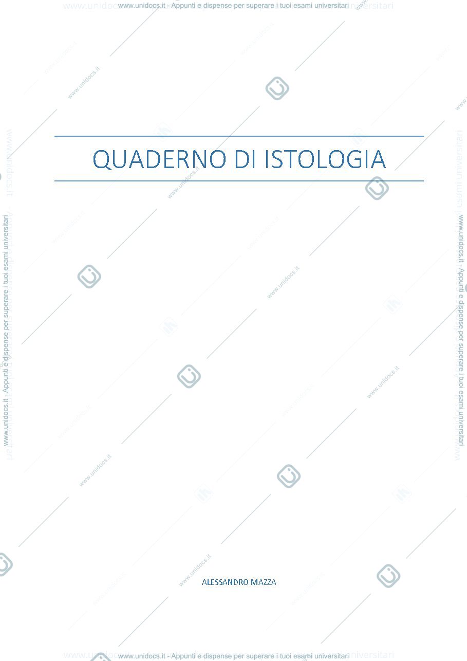 Anteprima pagina 1 — Quaderno di istologia