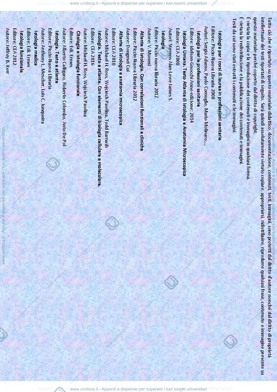 Anteprima pagina 1 — Istologia