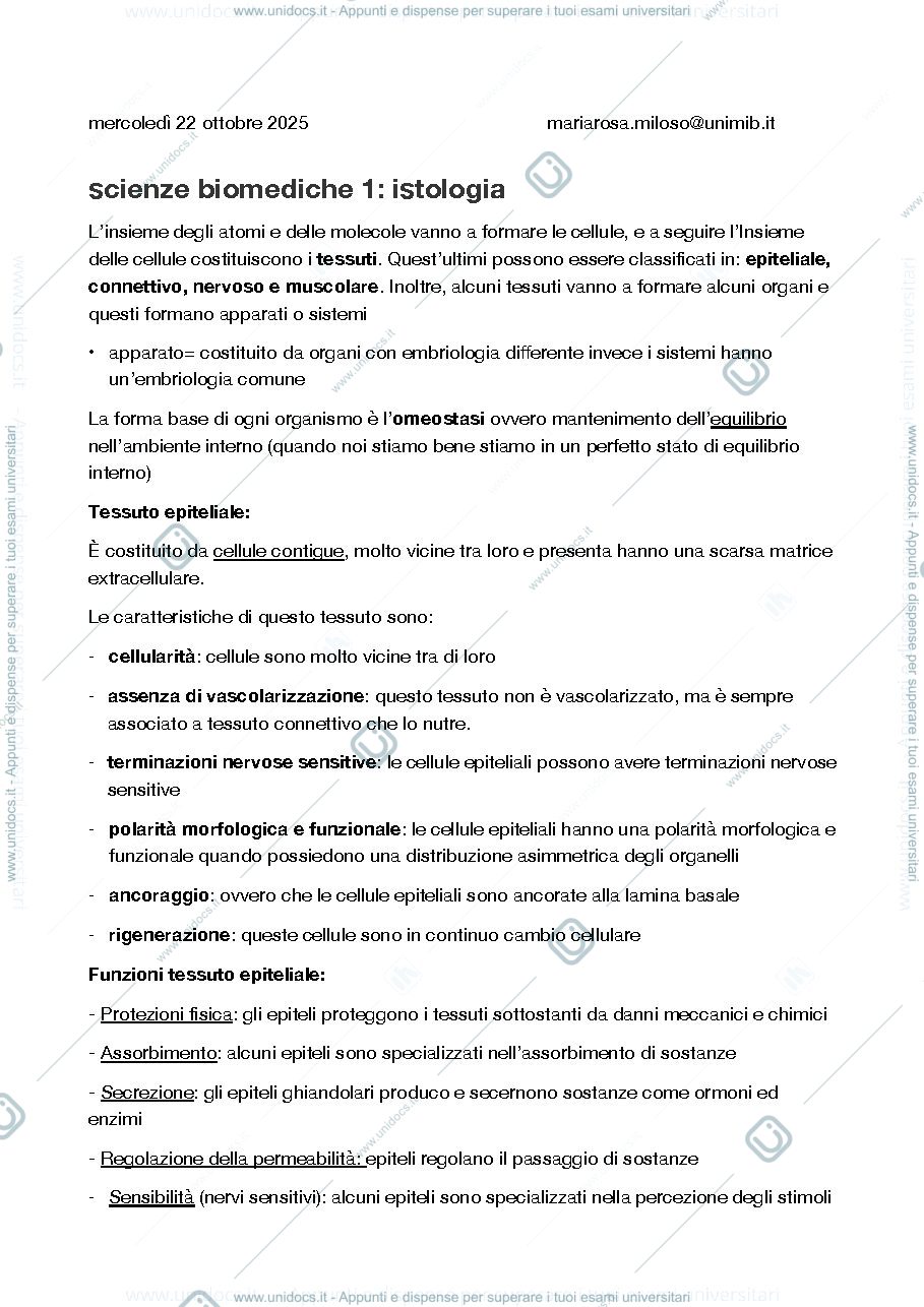 Anteprima pagina 1 — istologia 