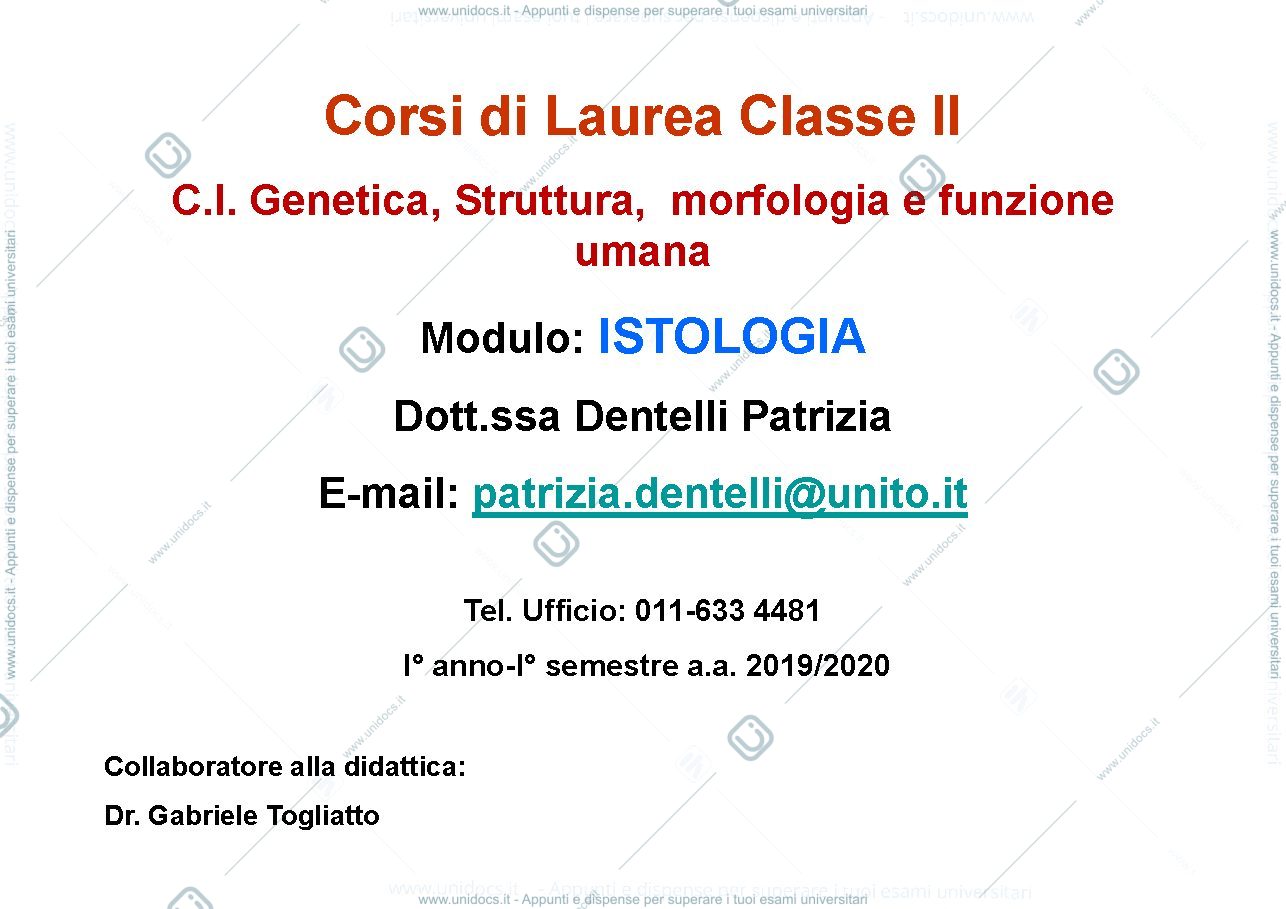 Anteprima pagina 1 — Istologia 