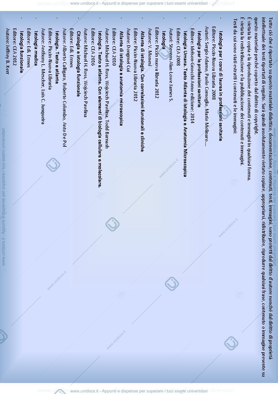 Anteprima pagina 1 — Istologia