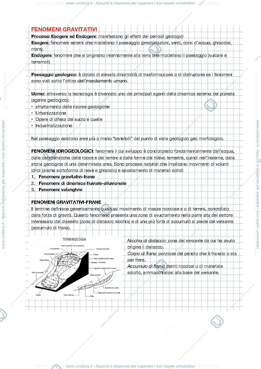 Anteprima pagina 1 — Appunti lezioni Geologia e idrogeologia