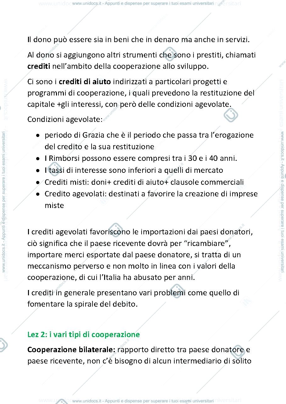 Anteprima pagina 2 — appunti lezioni di "la cooperazione allo sviluppo, modelli istituzionali" della Prof Neri