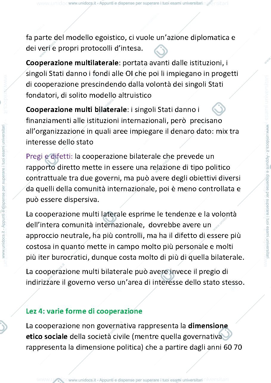 Anteprima pagina 3 — appunti lezioni di "la cooperazione allo sviluppo, modelli istituzionali" della Prof Neri