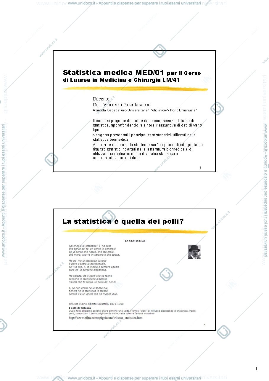 Anteprima pagina 1 — che cosa è la statistica