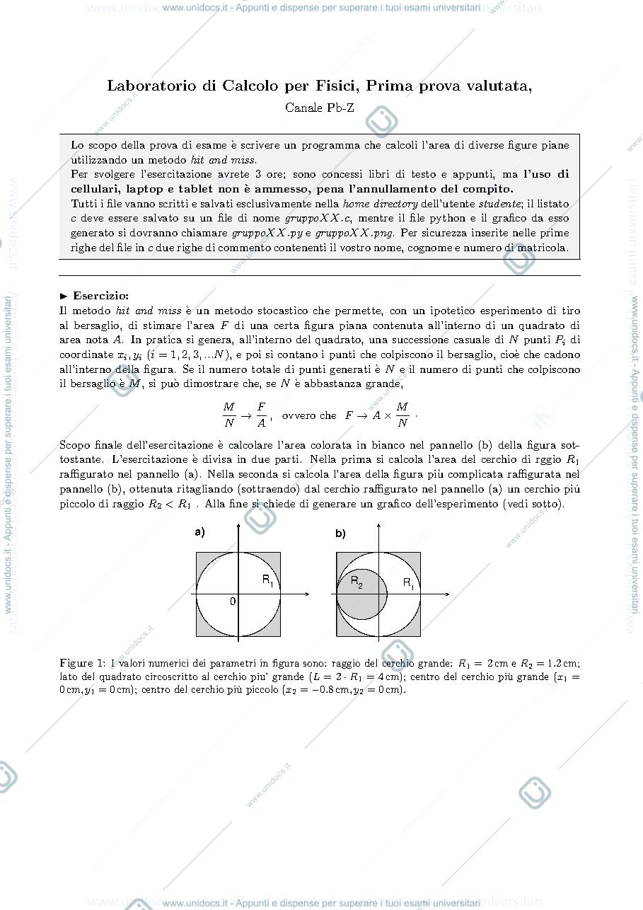 Anteprima pagina 1 — Esercitazione programma in C + script in Python