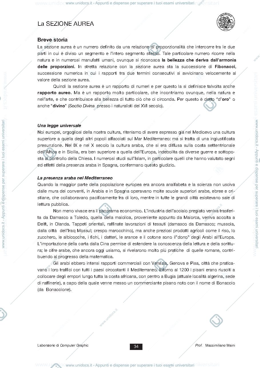 Anteprima pagina 1 — Sezione Aurea