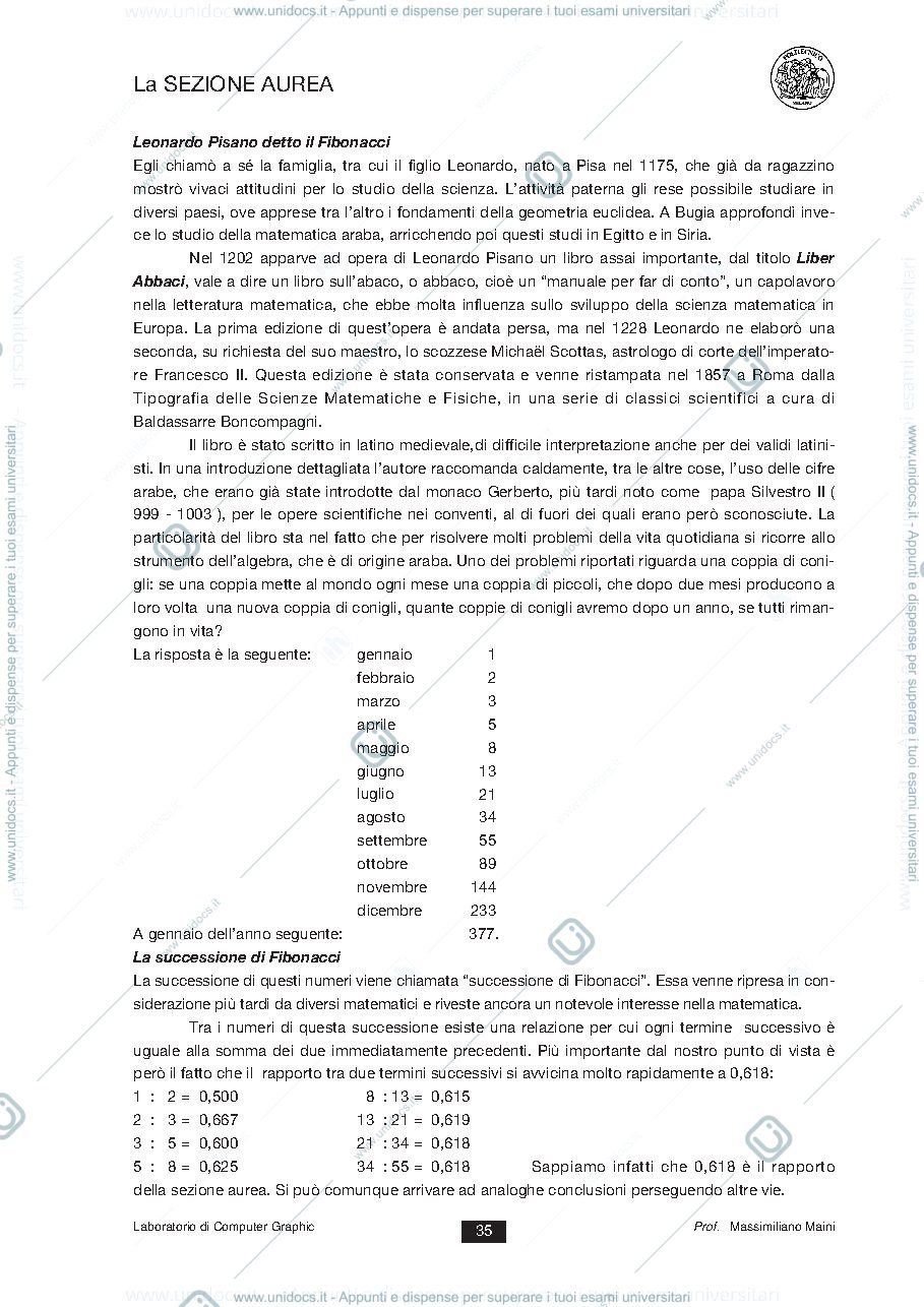 Anteprima pagina 2 — Sezione Aurea