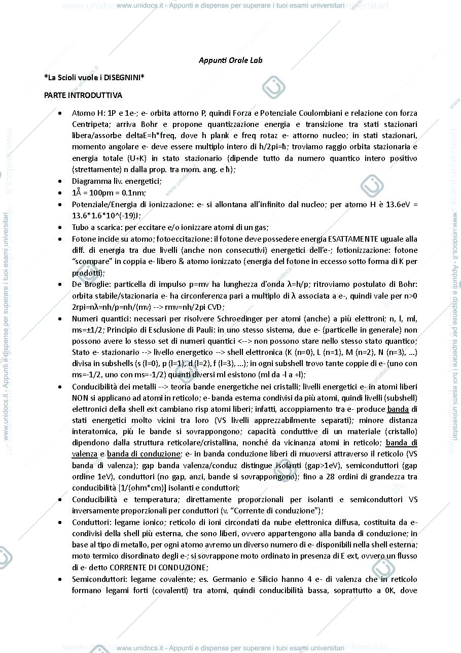 Anteprima pagina 1 — Appunti su lab3