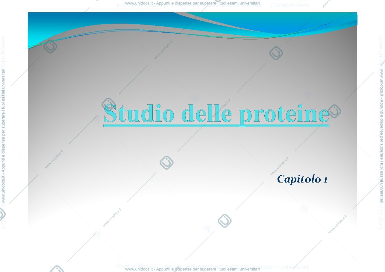 Anteprima pagina 1 — studio delle proteine