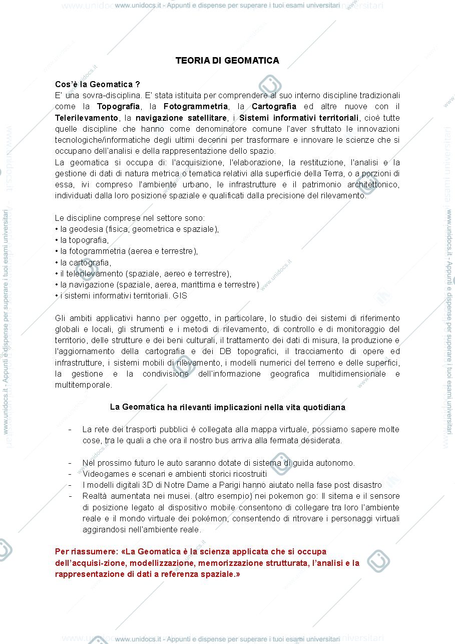 Anteprima pagina 1 — APPUNTI DI LABORATORIO DI GEOMATICA PER LA MODELLAZIONE ARCHITETTONICA - PROF. SPANO'