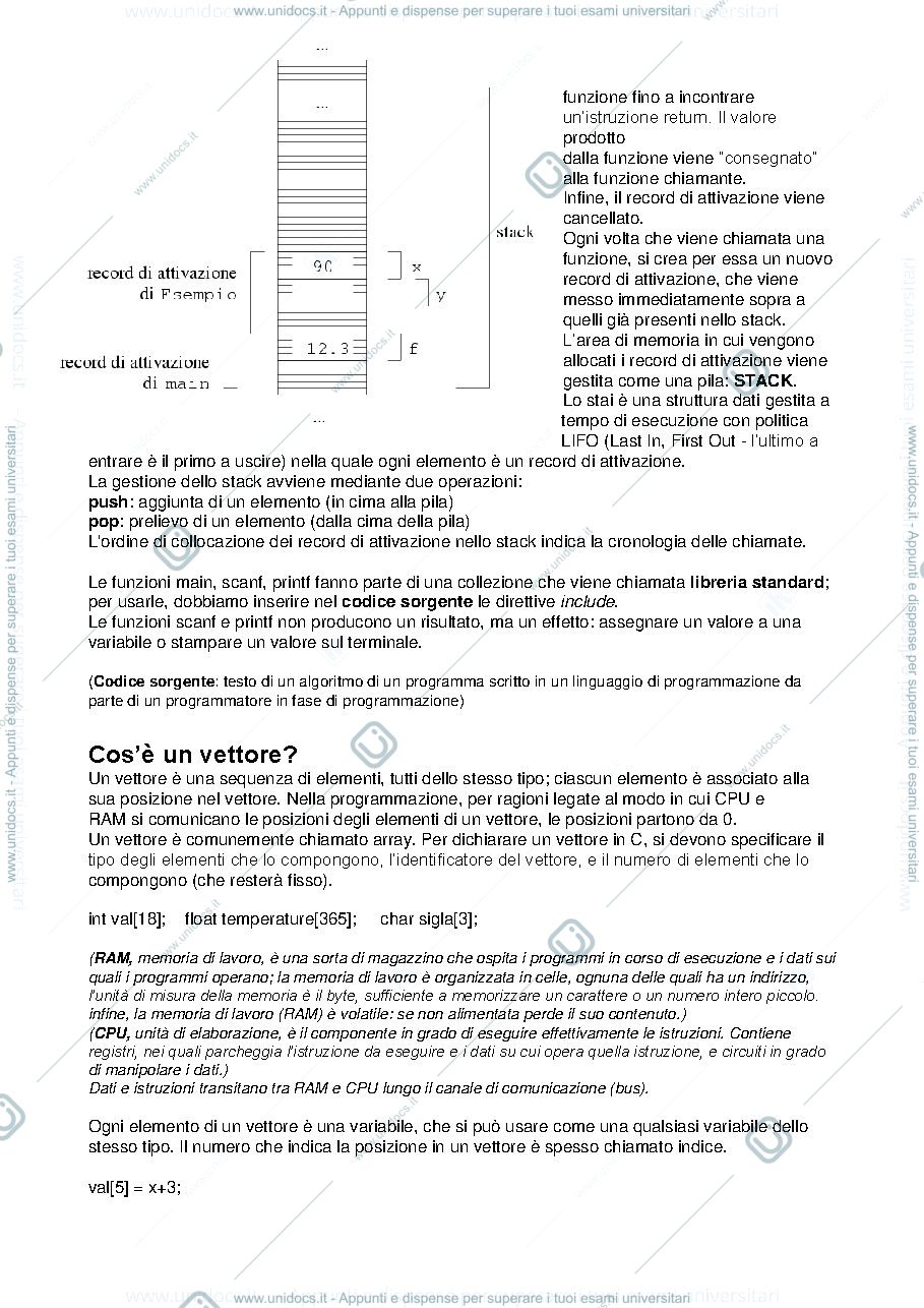 Anteprima pagina 2 — Domande d'esame: Laboratorio di Informatica