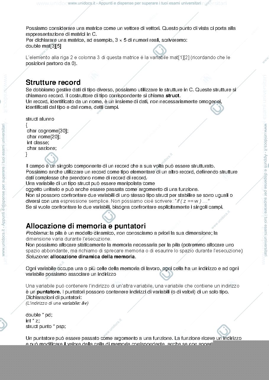 Anteprima pagina 3 — Domande d'esame: Laboratorio di Informatica