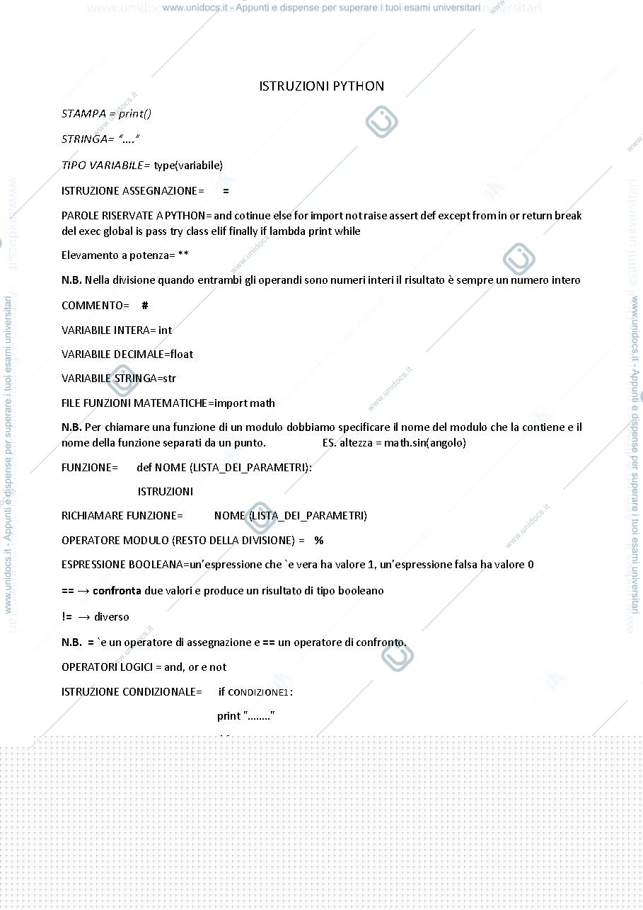 Anteprima pagina 1 — istruzioni python