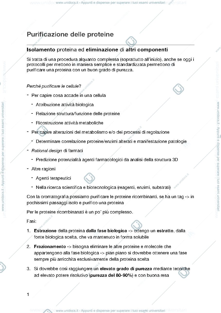 Anteprima pagina 1 — Purificazione proteine