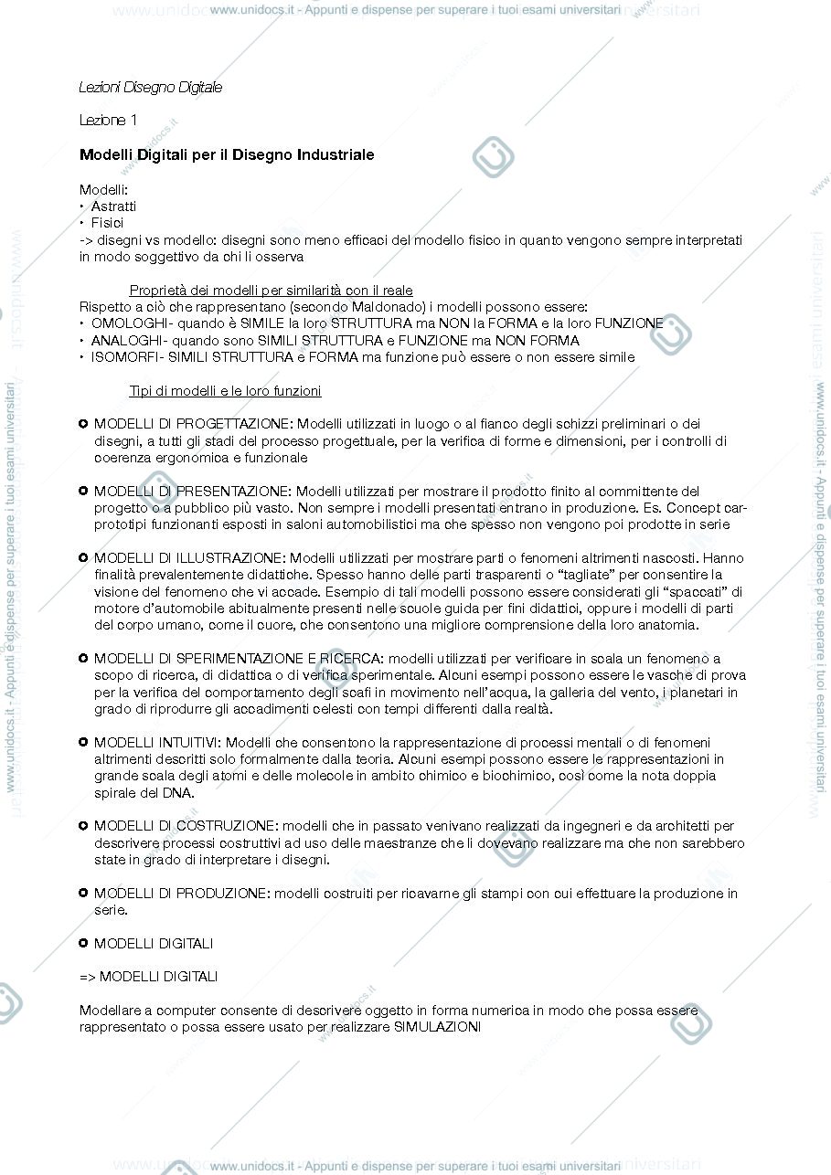 Anteprima pagina 1 — Appunti di Laboratorio di Rappresentazione Digitale