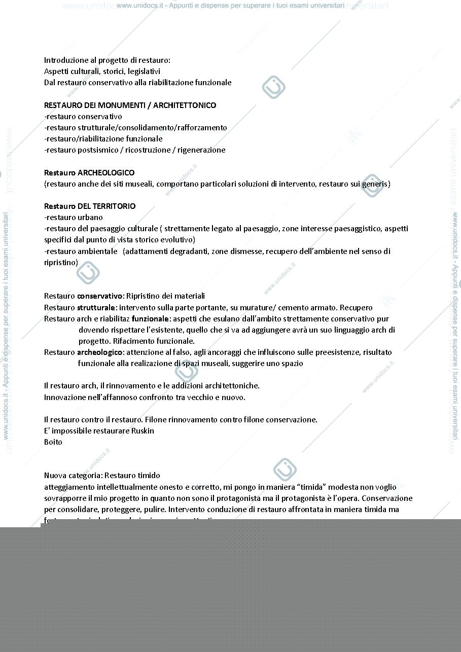 Anteprima pagina 1 — I tipi di restauro