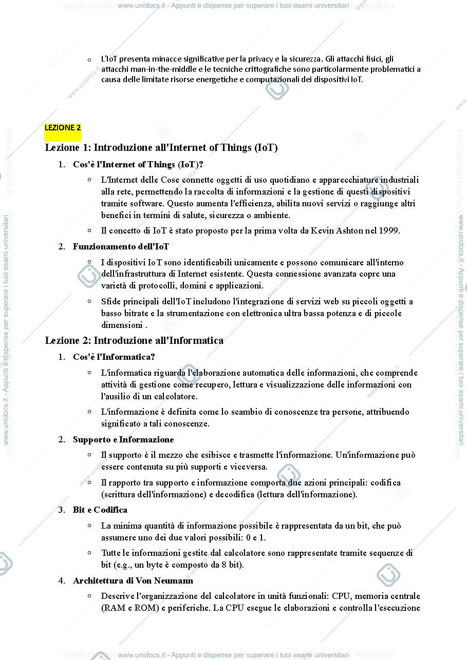 Anteprima pagina 2 — riassunto IOT