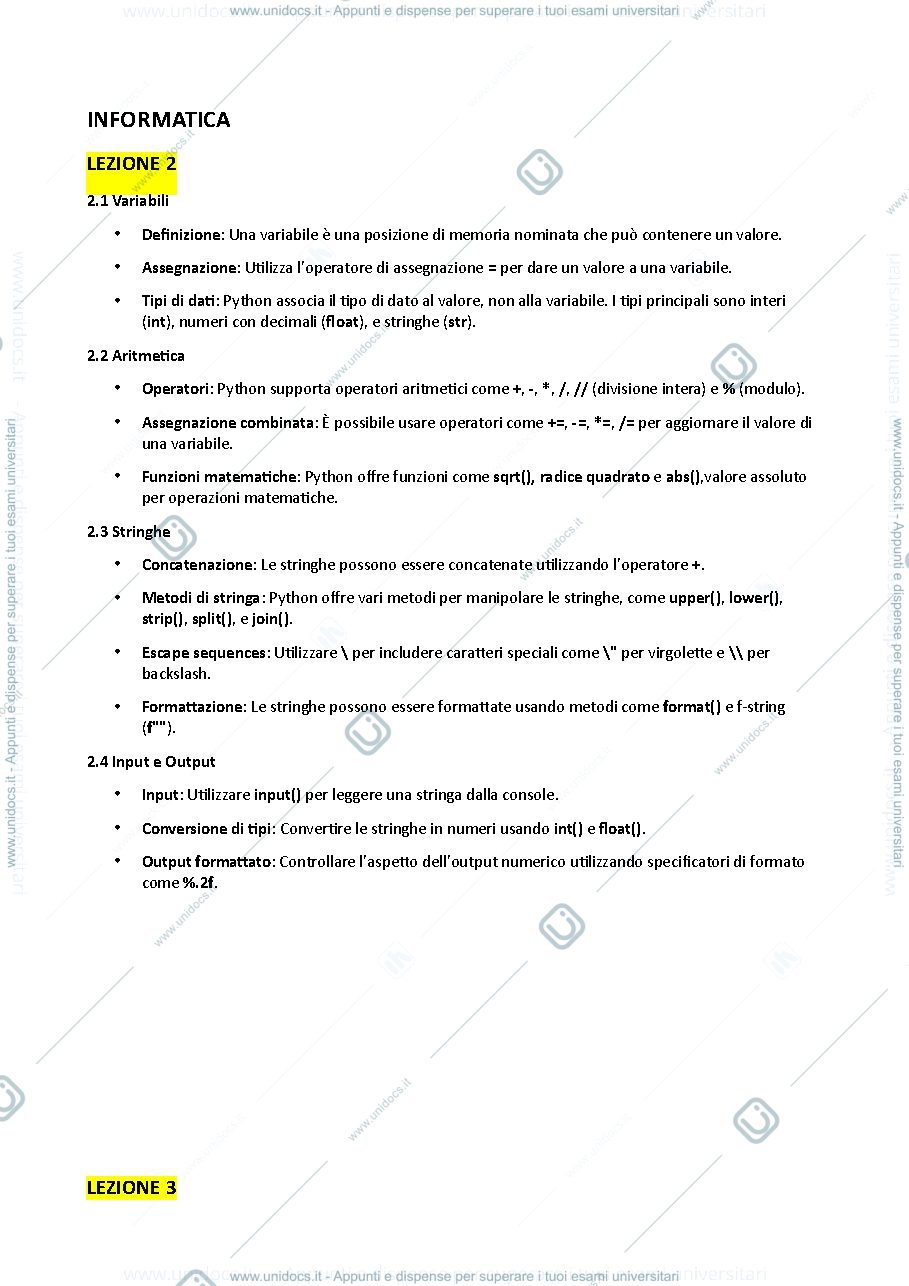 Anteprima pagina 1 — teoria python