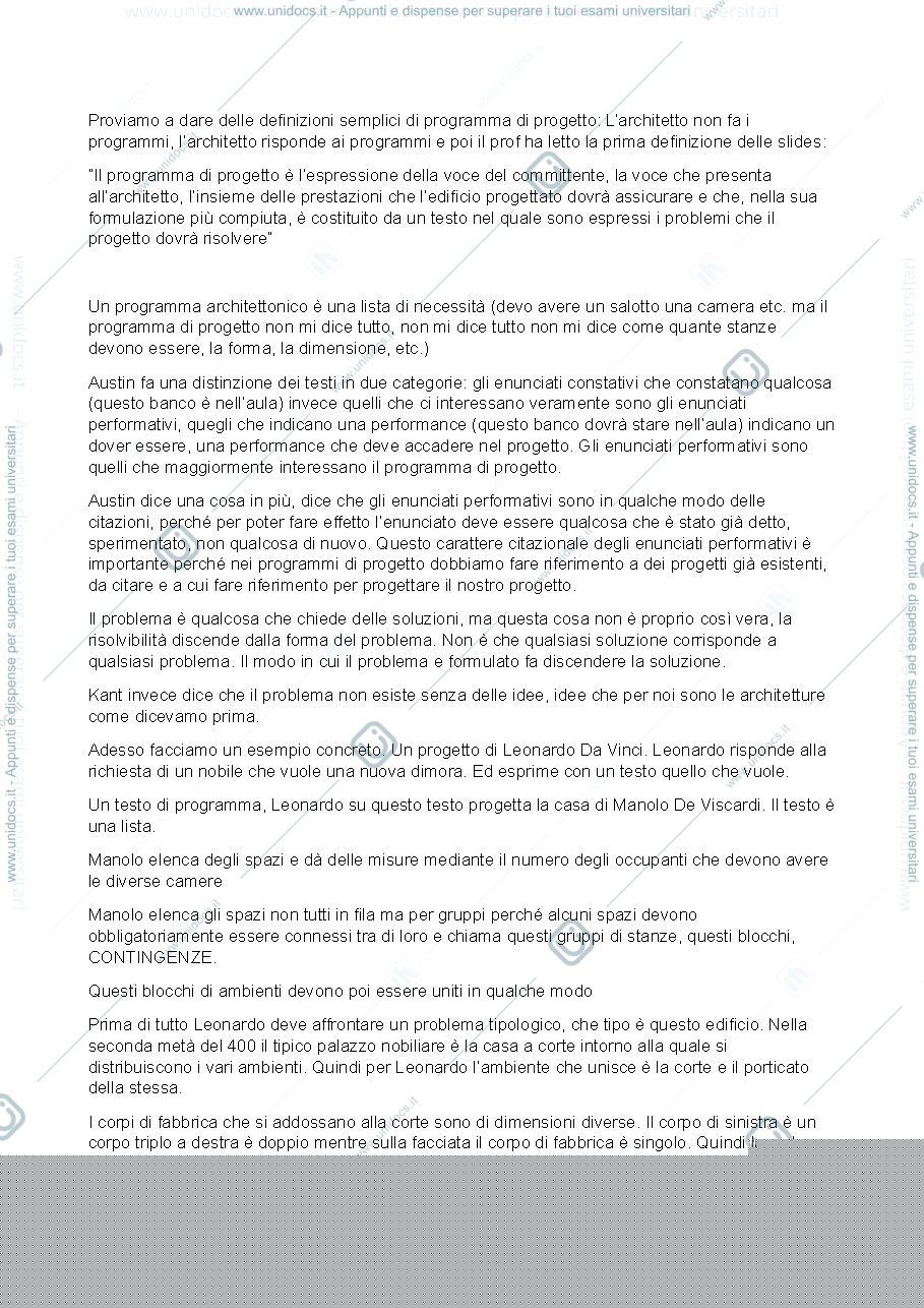Anteprima pagina 1 — Lezione 5 - Il programma di progetto