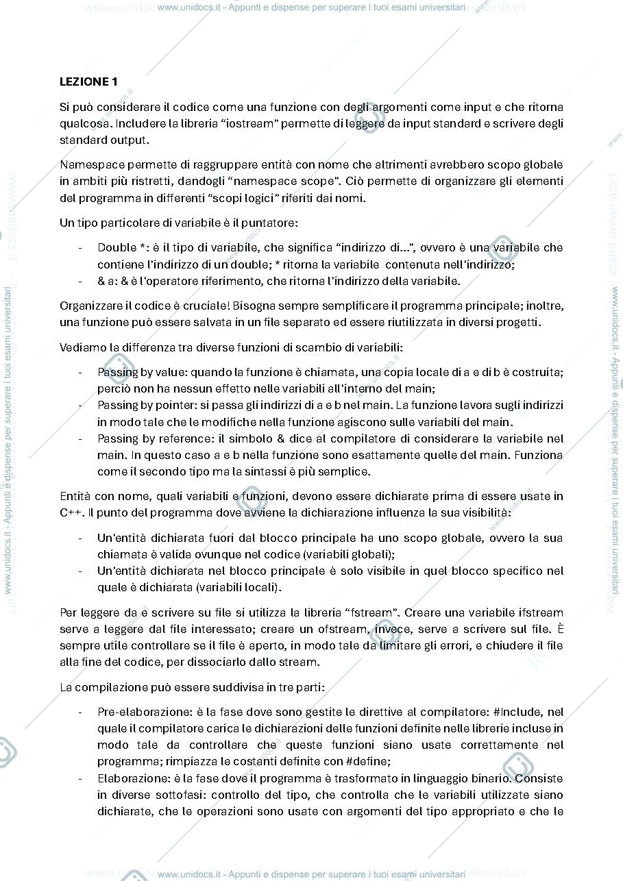 Anteprima pagina 1 — Riassunti del corso Laboratorio di trattamento numerico dei dati sperimentali