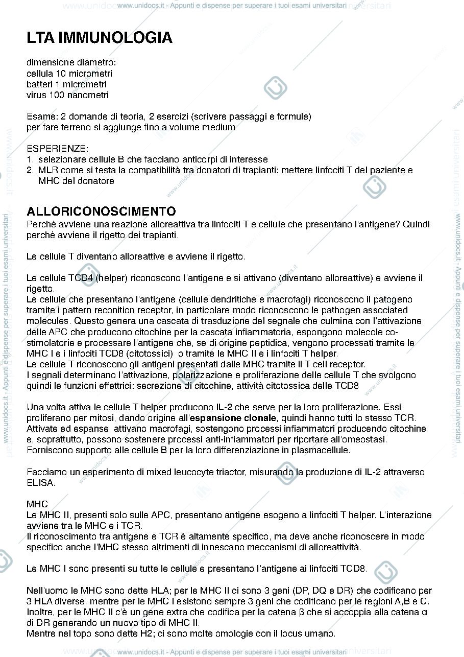 Anteprima pagina 1 — LTA immunologiche