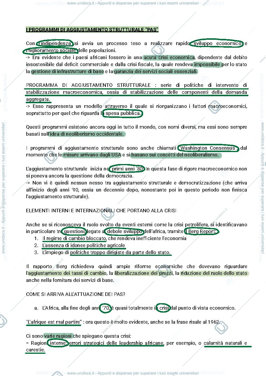 Anteprima pagina 1 — AFRICA NELLA STORIA POLITICA INTERNAZIONALE democratizzazione 
