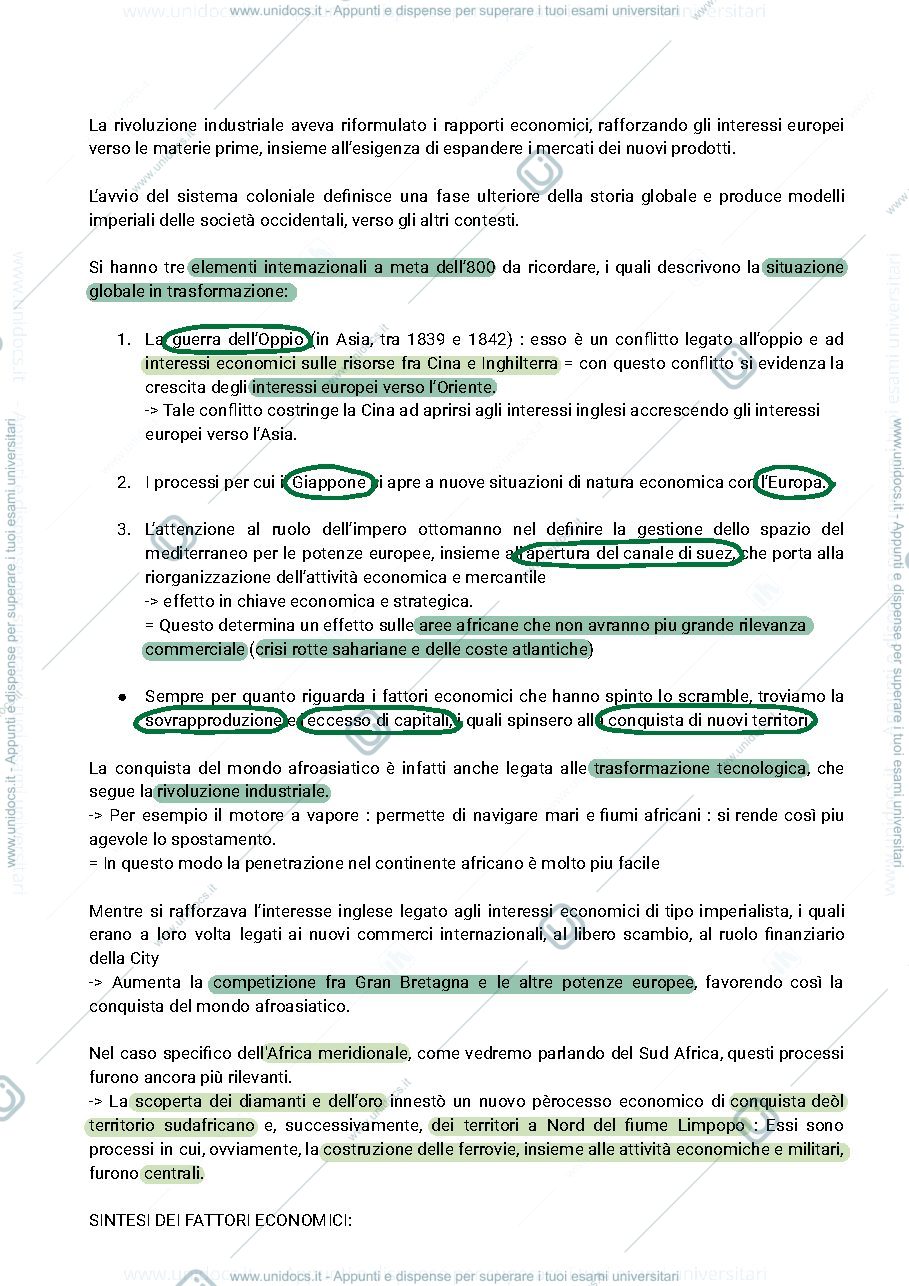 Anteprima pagina 2 — AFRICA NELLA STORIA POLITICA INTERNAZIONALE colonizzazione