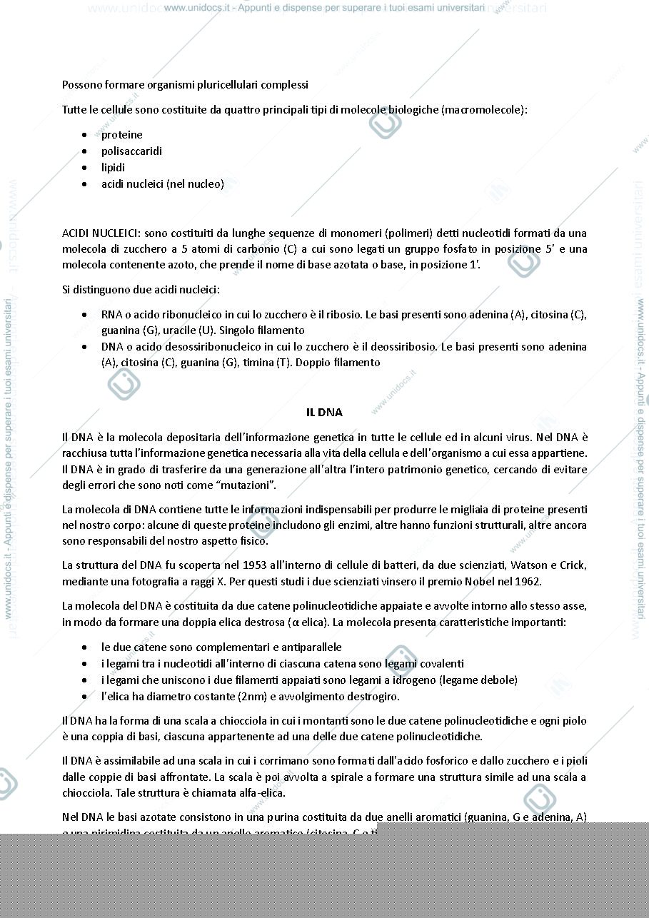 Anteprima pagina 2 — appunti genetica