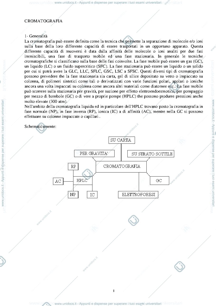 Anteprima pagina 1 — CROMATOGRAFIA ..